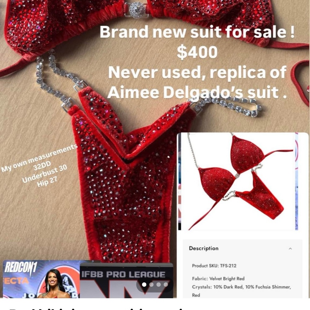 Red Bikini Swimwear with Elegant Design